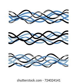 wave icons set vector isolated