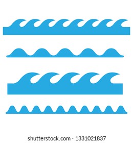 Wave icons set. Waves outline icon. Wave thin line symbol