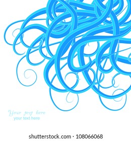 Wave illustration  looks like interweaving of the lines.Textured yarn close-up. Template wave design for card. Sea  theme fashion pattern, vector wave ornaments - summer, maritime theme for design