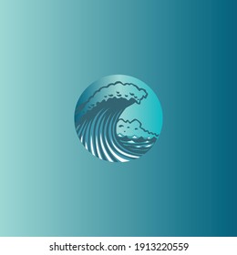 ilustración de onda en fondo azul