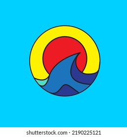 Wave ilustration logo vector for sticker, logo, hat, shirt , totbag and anyone 