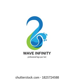 Wave Infinity Logo Design-Vorlage Vektorgrafik
