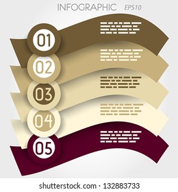 wave infographic five options in big rings. infographic concept.