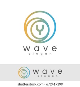 wave initial Letter Y Logo design