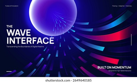 Wave Interface Background - Dynamic Circular Rays and Neon Streaks in a Futuristic Motion Design