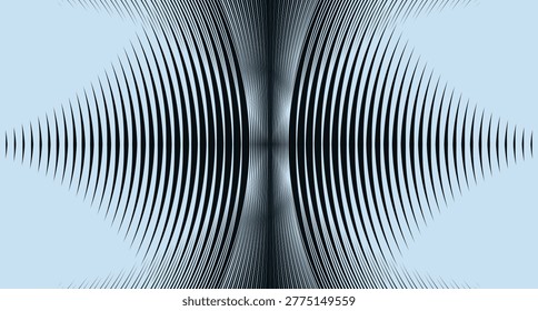 Wave interference lines with minimal optical distortion—radial halftone pulsation.