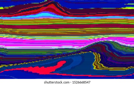 Wave interference video broadcast. Digital TV interference. Error transmitting a signal from a surveillance camera. Vector illustration.