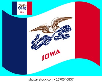 Wave Iowa Flag Vector Illustration Eps 10