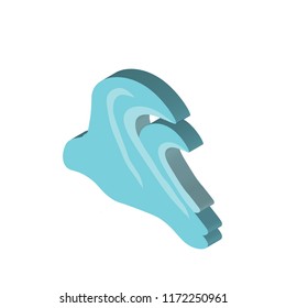 Wave isometric left top view 3D icon