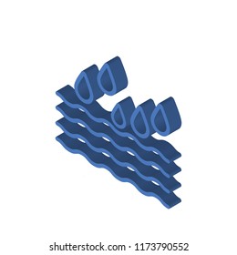 Wave isometric left top view 3D icon