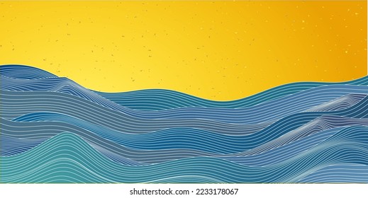 Wave Japanese pattern New Year's card background