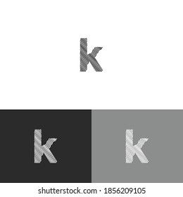 wave k letter logo. liquid k letter log template