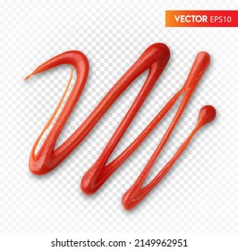 Wave ketchup. Vector illustration on a transparent background.