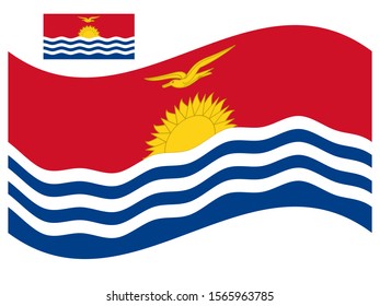 Wave Kiribati Flag Vector illustration Eps 10