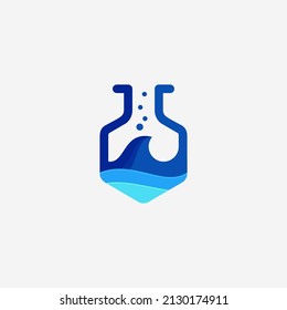 Wave Lab Logo Icon Design stock vector. Illustration of creative.