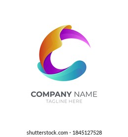 Wave Letter C Logo Template 3d Stock Vector (Royalty Free) 1845127528 ...