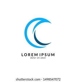 Wave letter c logo vector, c letter mark, initial letter c business name 