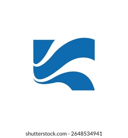 wave Letter K Logo vector design