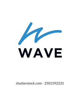 wave letter logo with an abstract and simple W letter design