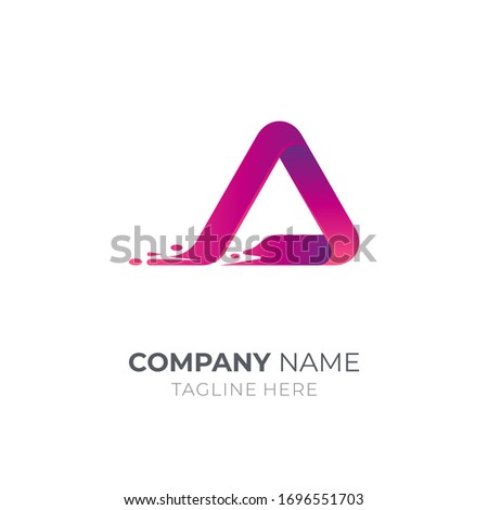 Wave letter A logo design. Modern monogram logo shape