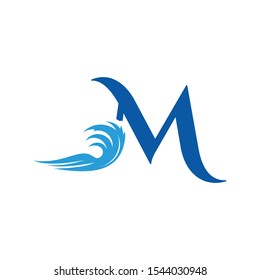 Wave Letter M Logo vector