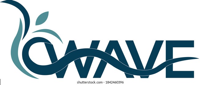 wave letter with symbol logo