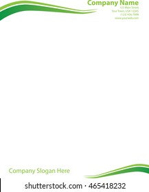 Wave Letterhead Template Green