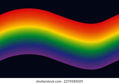 Wave lgbt. Pride month. The concept of equality, tolerance, community. Rainbow colors, wavy ribbon, LGBTQ flag. Colorful vector banner, holiday template. Social poster cover for free communication.