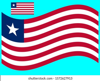 Wave Liberia Flag Vector illustration Eps 10