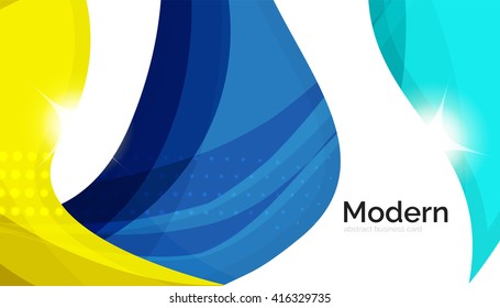 Wave light abstract background- color curve stripes and lines in various motion concepts and with light and shadow effects. Presentation banner and business card message design template set.