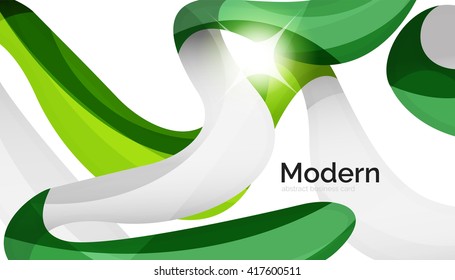 Wave light abstract background- color curve stripes and lines in various motion concepts and with light and shadow effects. Presentation banner and business card message design template set.