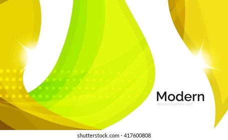 Wave light abstract background- color curve stripes and lines in various motion concepts and with light and shadow effects. Presentation banner and business card message design template set.