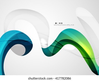 Olear la luz abstracta de fondo - rayas de curva de color y líneas en varios conceptos de movimiento y con efectos de luz y sombra. Pancarta de presentación y conjunto de plantillas de diseño de mensajes de tarjeta de visita.