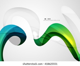 Olear la luz abstracta de fondo - rayas de curva de color y líneas en varios conceptos de movimiento y con efectos de luz y sombra. Pancarta de presentación y conjunto de plantillas de diseño de mensajes de tarjeta de visita.
