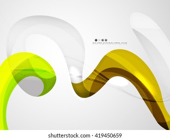 Wave light abstract background- color curve stripes and lines in various motion concepts and with light and shadow effects. Presentation banner and business card message design template set.