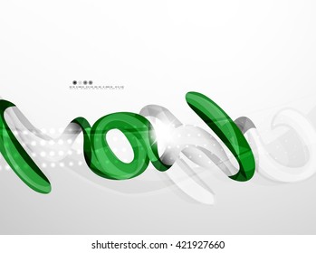 Wave light abstract background- color curve stripes and lines in various motion concepts and with light and shadow effects. Presentation banner and business card message design template set.
