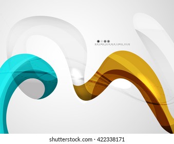 Olear la luz abstracta de fondo - rayas de curva de color y líneas en varios conceptos de movimiento y con efectos de luz y sombra. Pancarta de presentación y conjunto de plantillas de diseño de mensajes de tarjeta de visita.
