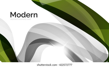 Wave light abstract background- color curve stripes and lines in various motion concepts and with light and shadow effects. Presentation banner and business card message design template set.
