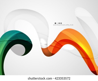 Olear la luz abstracta de fondo - rayas de curva de color y líneas en varios conceptos de movimiento y con efectos de luz y sombra. Pancarta de presentación y conjunto de plantillas de diseño de mensajes de tarjeta de visita.