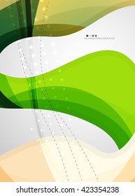 Wave light abstract background- color curve stripes and lines in various motion concepts and with light and shadow effects. Presentation banner and business card message design template set.