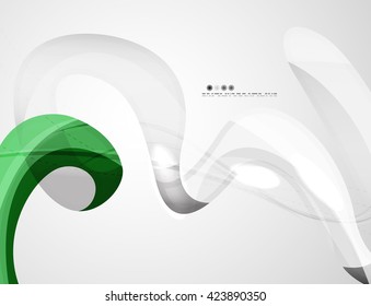 Wave light abstract background- color curve stripes and lines in various motion concepts and with light and shadow effects. Presentation banner and business card message design template set.