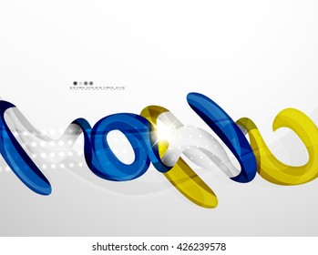 Wave light abstract background- color curve stripes and lines in various motion concepts and with light and shadow effects. Presentation banner and business card message design template set.
