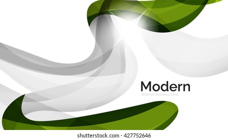 Olear la luz abstracta de fondo - rayas de curva de color y líneas en varios conceptos de movimiento y con efectos de luz y sombra. Pancarta de presentación y conjunto de plantillas de diseño de mensajes de tarjeta de visita.
