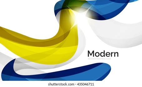 Wave light abstract background- color curve stripes and lines in various motion concepts and with light and shadow effects. Presentation banner and business card message design template set.