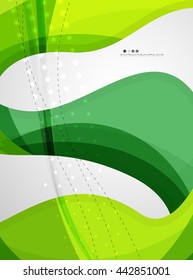 Wave light abstract background- color curve stripes and lines in various motion concepts and with light and shadow effects. Presentation banner and business card message design template set.