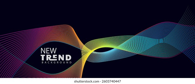 wave line abstract background, beautiful abstract wave technology background with blue light digital effect corporate concept