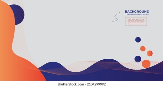 Wave line abstract background modern hipster futuristic graphic vector orange and blue