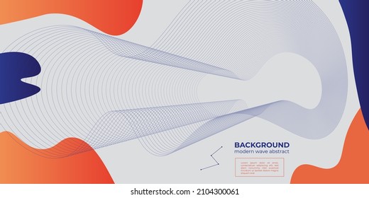Wave line abstract background modern hipster futuristic graphic vector orange and blue