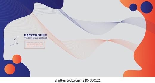Wave line abstract background modern hipster futuristic graphic vector orange and blue