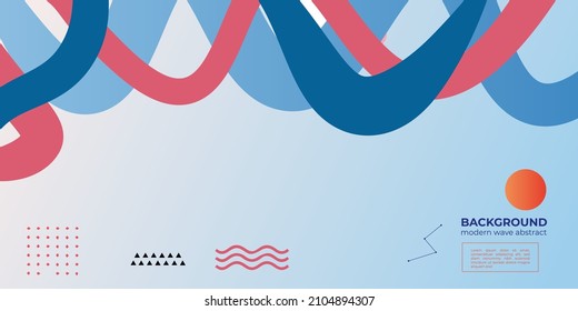 Wave line abstract background modern hipster futuristic graphic vector. color blue and red